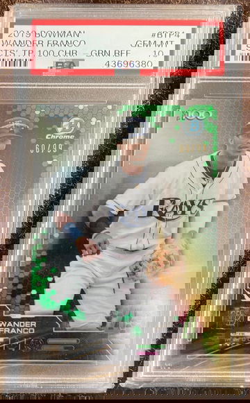 2019 WANDER FRANCO BOWMAN TOP 100 CHROME GREEN REFRACTOR SSP 60/99 GEM MT 10