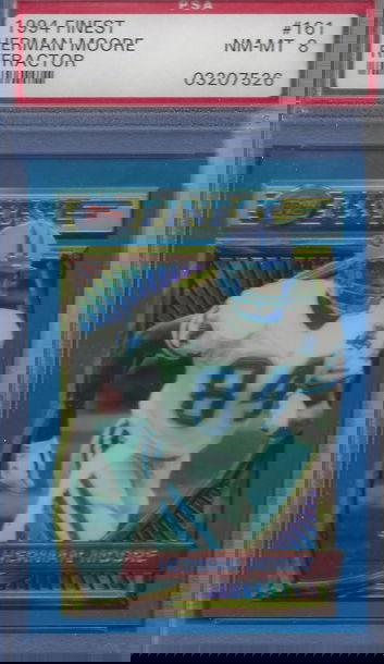 1994 Finest Refractor #161 Herman Moore RC PSA 8  (BillsGridironGreats)