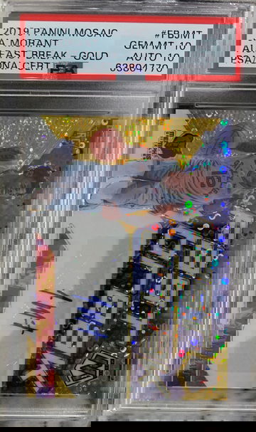 2019 Mosaic Fast Break Gold AUTO 7/10 Ja Morant PSA 10/10