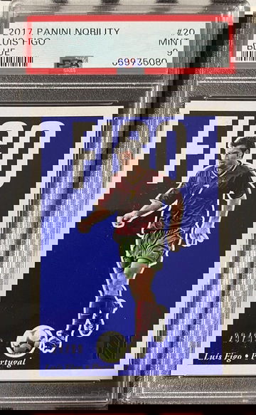 Luis Figo Panini Nobility 2017 Blue PSA 9 #20 Portugal 29/99