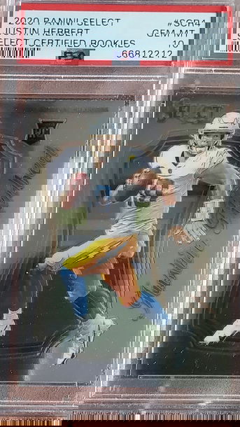 2020 Panini Select Justin Herbert Select Certified Rookies PSA 10