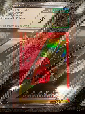 2019 Donruss Optic Kyler Murray Phenoms RC Red/Yellow Prizm CSG 9 Mint Cardinals