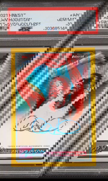 Allan Houston 2021 Topps Finest Finest Autographs #AH Gold Refractor PSA 10