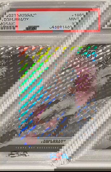 2021 Mosaic Tom Brady Buccaneers Mosaic Parallel PSA 9