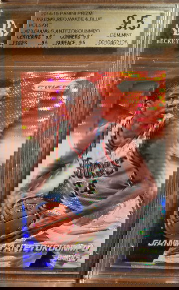 2014-15 Prizm Giannis Antetokounmpo Red White and Blue Pulsar Prizm BGS 9.5 QUAD 9.5 True Gem