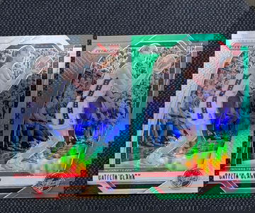 2X 2024 Panini Prizm Caitlin Clark Silver and Green Prizm Lot