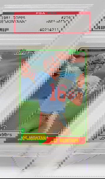 1981 Topps #216 Joe Montana Rookie RC PSA 8