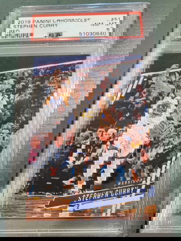 STEPHEN CURRY 2019 CHRONICLES RED #'D 85/149 PSA 8