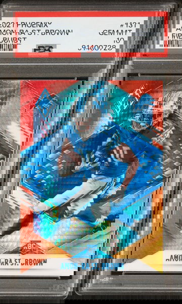 2021 Panini Phoenix #131 Amon-Ra St. Brown Fire Burst Rookie PSA 10