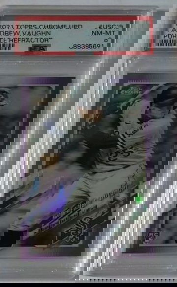 2021 Topps Chrome Update Andrew Vaughn #USC19 Purple Refractor PSA 8