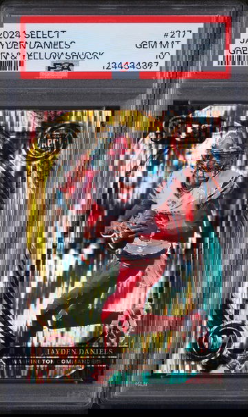 2024 Panini Select Green & Yellow Shock Jayden Daniels #217 PSA 10