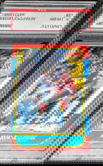 Hakeem Akeem Olajuwon 1986 Fleer PSA 8 Rookie