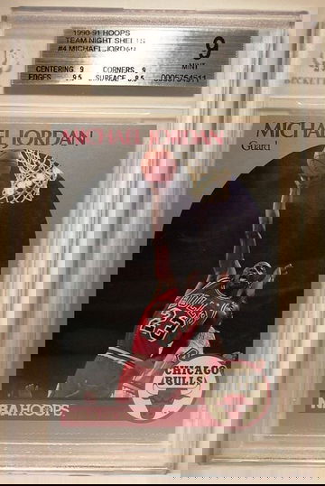 1990-91 Hoops Team Night Sheets #4 Michael Jordan BGS 9 MINT