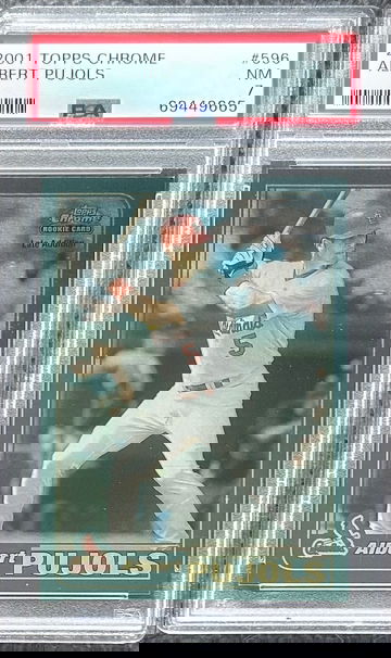 2001 Topps Chrome Albert Pujols Rookie RC Card PSA 7 NM #596