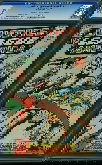 JUSTICE LEAGUE OF AMERICA #15, CGC 9.2 NM-