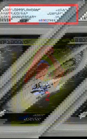 2001 TOPPS CHROME GOLDEN ANNIVERSARY #GA8 SANDY KOUFAX CARD DODGERS PSA 10