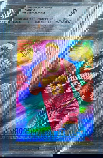 LeBron James 2015-16 Panini Court Kings Aurora SSP Case Hit BGS 9 Mint