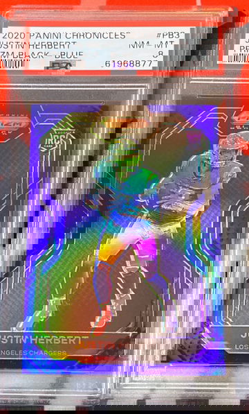 2020 Chronicles Prizm Black Justin Herbert Blue /25 PSA 8