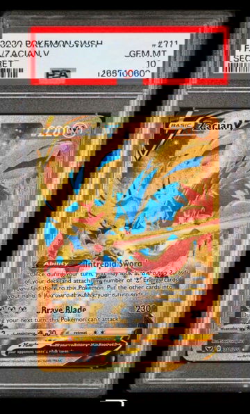 2020 POKEMON SWORD & SHIELD SECRET #211 FULL ART/ZACIAN V PSA 10