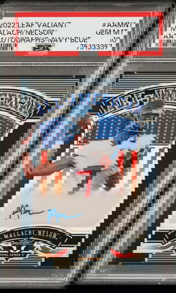 2022 Leaf Valiant All-American Navy Blue Malachi Nelson #AA-MN1 Auto /20 PSA 10