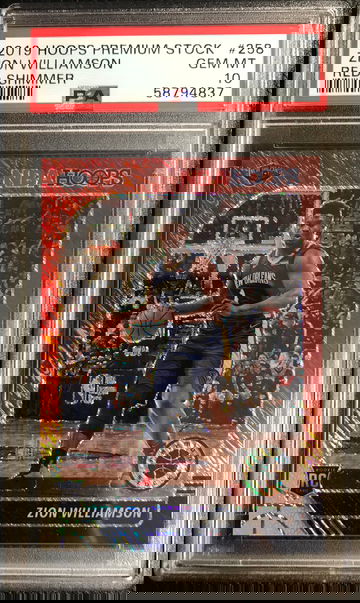 2019 Hoops premium stock #258 Zion Williamson red shimmer /88 psa 10 ship from HK