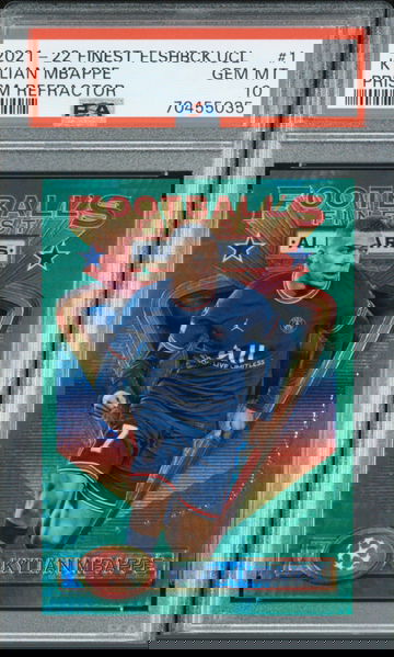 2021-22 Finest Flashbacks Kylian Mbappe Prism PSA 10