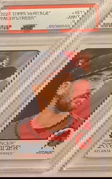 Spencer Strider #521 [Rookie] 2022 Topps Heritage PSA 9