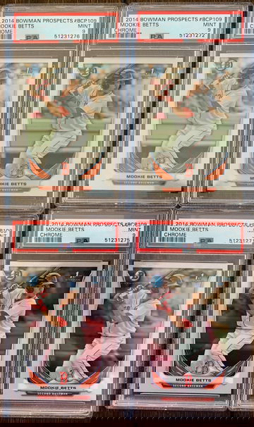 2014 Bowman Chrome Mookie Betts PSA 9 Lot x4