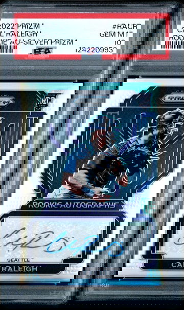 2022 PANINI PRIZM CAL RALEIGH ROOKIE AUTOGRAPHS SILVER PRIZM ROOKIE CARD