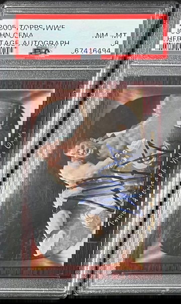 2005 Topps Heritage WWE John Cena 1st Authentic Autograph Auto PSA 8