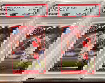 2018 Panini Donruss Jadon Sancho PSA 10 & 9