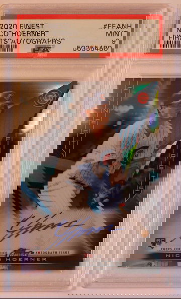 Nico Hoerner RC Rookie Card 2020 Topps Finest First Autographs FFANH Signature Signed PSA 9