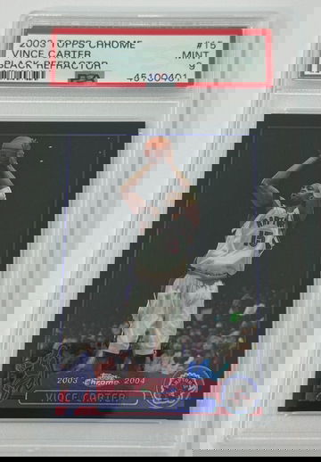 2003 Topps Chrome Vince Carter Black Refractor PSA 9