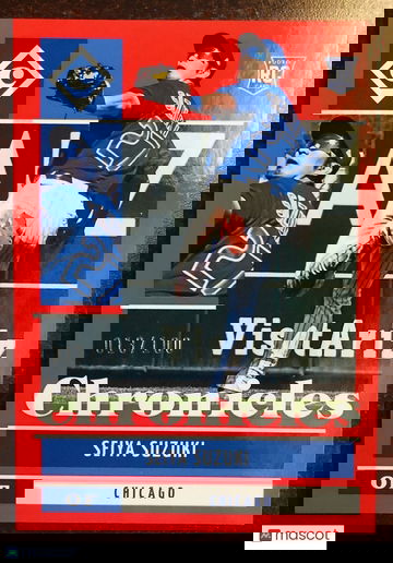 Seiya Suzuki 2022 Panini Chronicles #5 Red Parallel SP #013/100 RC Rookie Cubs