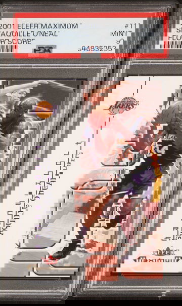 2001 FLEER SHAQUILLE O'NEAL MAXIMUM FLOOR SCORE #11 PSA 9 BK.A3.49