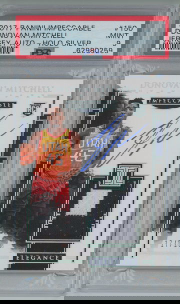2017 Impeccable 150 DONOVAN MITCHELL Holo Silver RPA /25 PSA 9 (POP 2) Rookie Patch Auto