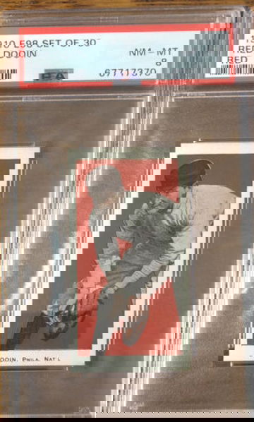 1910 E98 Set of 30 Red Dooin PSA 8 Nr Mt-Mint Philadelphia National