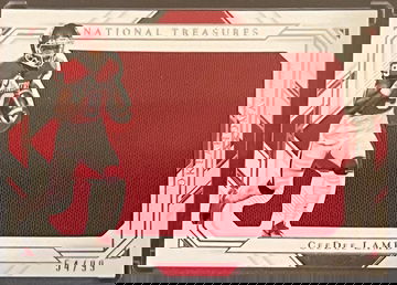 2021 CeeDee Lamb National Treasures Player Worn Patch 54/99