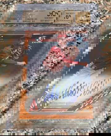 2019 Bowman Chrome Draft Autographs Orange Refractors Will Wilson BGS 9.5 Gem Mint Autograph 10