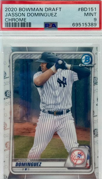 2020 BOWMAN DRAFT JASSON DOMINGUEZ CHROME PSA 9 MINT #BD151