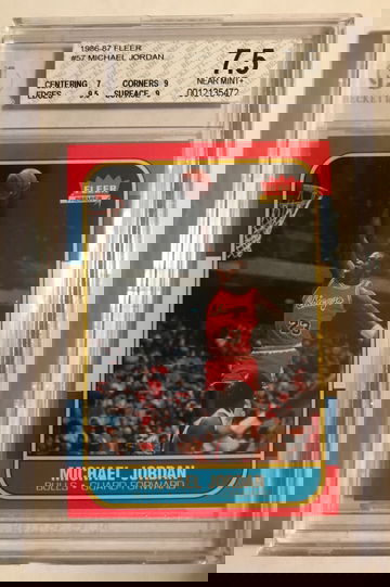 1986 fleer Michael Jordan bgs 7.5  9.5 9 9 