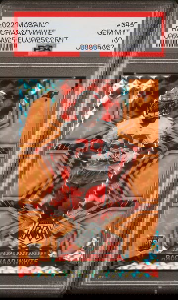 2022 Panini Mosaic Orange Fluorescent Rachaad White #345 RC /25 PSA 10