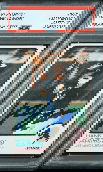  HANK AARON Signed 1973 Topps #100 Autograph PSA/DNA 10 AUTO