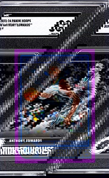 2023-24 Panini Hoops #286 Anthony Edwards Purple SGC 8