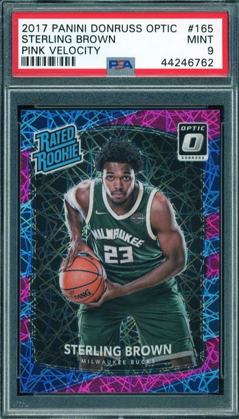 Sterling Brown 2017 Optic Rated Rookie Pink Velocity