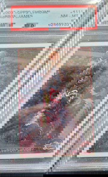 2003 TOPPS CHROME LEBRON JAMES PSA 8