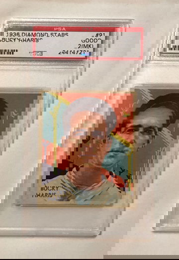 1936 DIAMONDS STARS BUCKY HARRIS,#91 GD 2(MK)