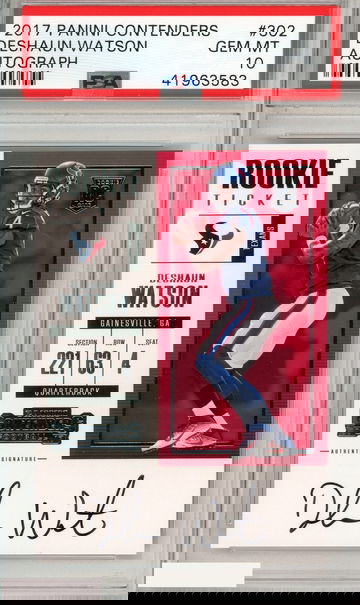 2017 PANINI CONTENDERS DESHAUN WATSON #302 AUTOGRAPH PSA 10 GEM MT  RC