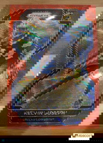 2021 Prizm Red Wave /149 Kelvin Joseph #385 RC Dallas Cowboys