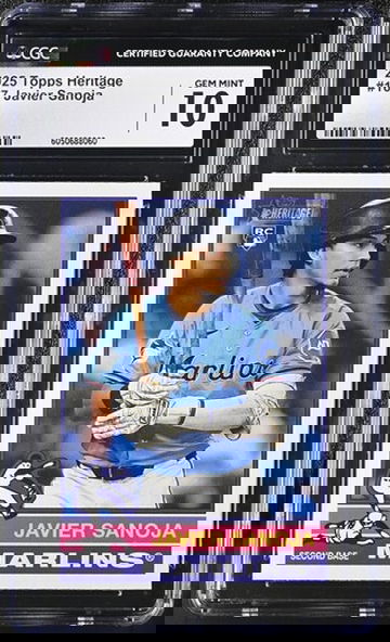 2025 Topps Heritage Javier Sanoja RC #167 Miami Marlins